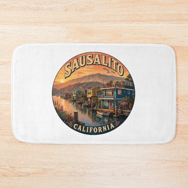 Item preview, Sausalito California: Houseboats Sunset Badge designed and sold by CircinusStore.