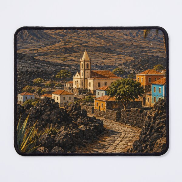 Item preview, Pico do Fogo Vintage Travel Poster – Cape Verde Volcano Wall Art designed and sold by ElartedeNoel.