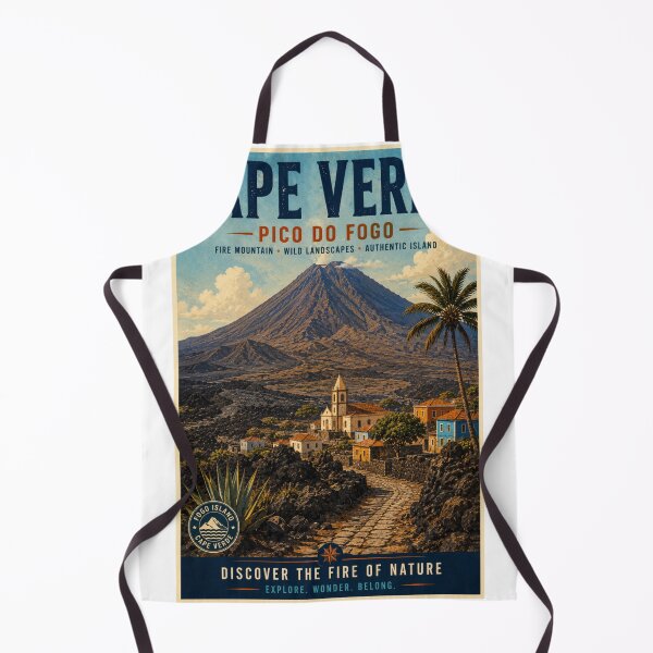 Aperçu de l'œuvre Affiche de voyage vintage Pico do Fogo – Volcan du Cap-Vert créée et vendue par ElartedeNoel.