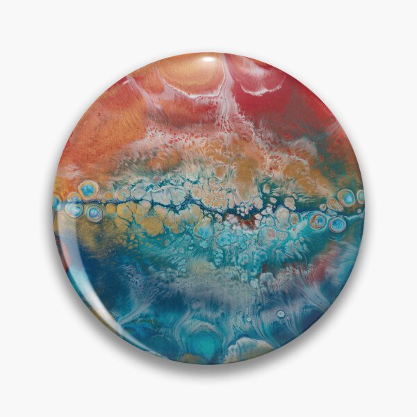 Item preview, Celestial Tide Abstract Acrylic Pour – Fire and Water Fusion designed and sold by SoftStyleStudio ⭐⭐⭐.
