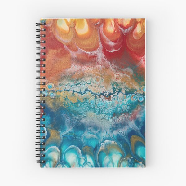 Item preview, Celestial Tide Abstract Acrylic Pour – Fire and Water Fusion designed and sold by SoftStyleStudio ⭐⭐⭐.