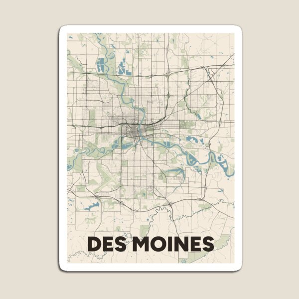 Item preview, Des Moines Map designed and sold by MapsNerd.