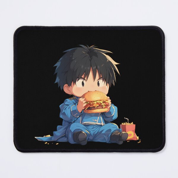 Item preview, Roy Mustang Fullmetal Alchemist Chibi Kawaii Burger Anime Calm Cool Moment designed and sold by earlobejerk.
