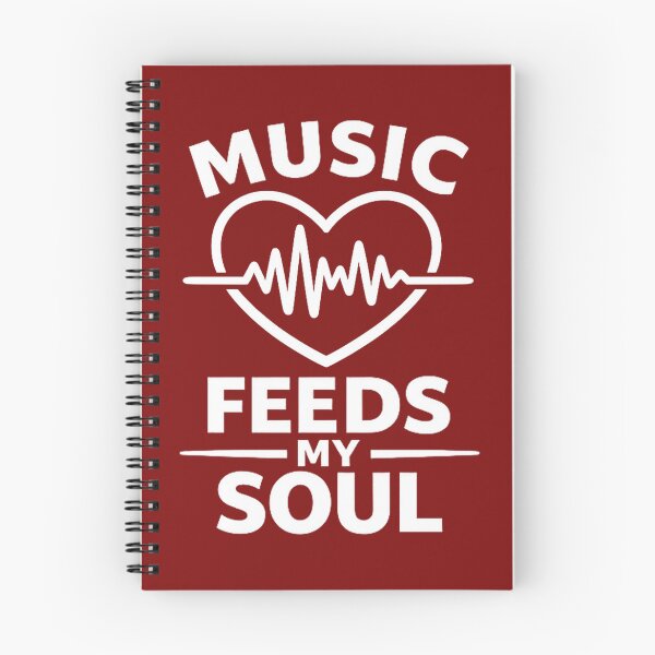 Item preview, Music Feeds My Soul. White Typography Design | Music Lover Heartbeat Graphic designed and sold by DesignHouse07.