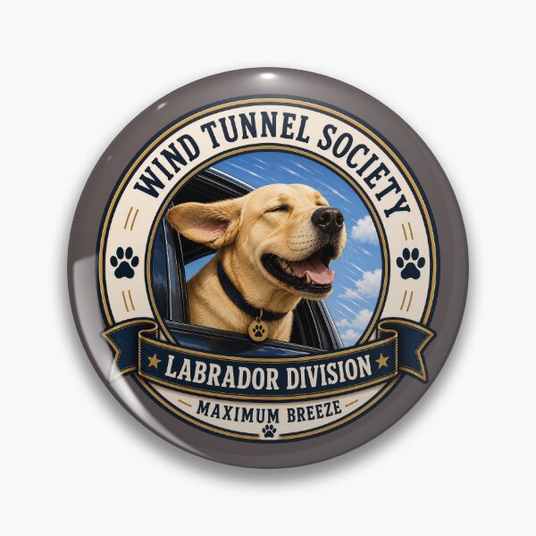 Item preview, Wind Tunnel Society - Labrador Division - Maximum Breeze / Funny Labrador Dog Badge Logo  designed and sold by Halejo68.