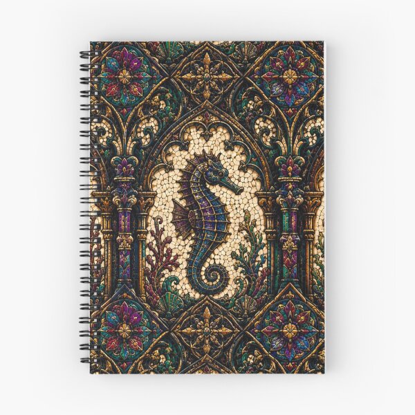 Item preview, Gothic Seahorse Mosaic Pattern - Underwater Baroque Damask Art designed and sold by cabuks.