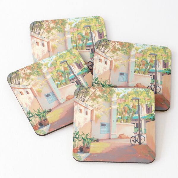 Item preview, Bicycle sunlight dappled lane illustration designed and sold by - Designspace -.