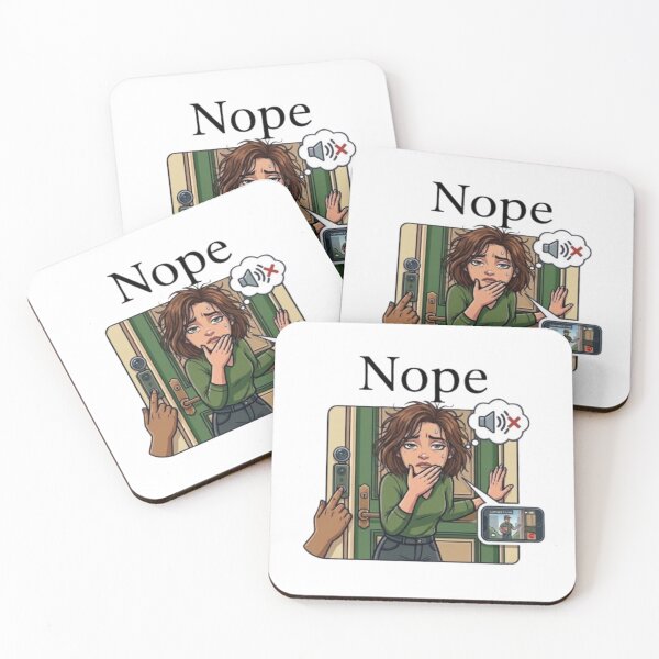 Item preview, Funny Introvert Doorbell Nope Ring Camera Delivery Meme designed and sold by Northern Glow Art.