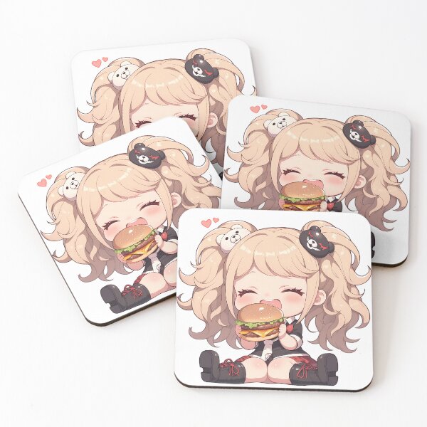 Item preview, Junko Enoshima Danganronpa Chibi Burger Kawaii Twin Tail Mood designed and sold by earlobejerk.