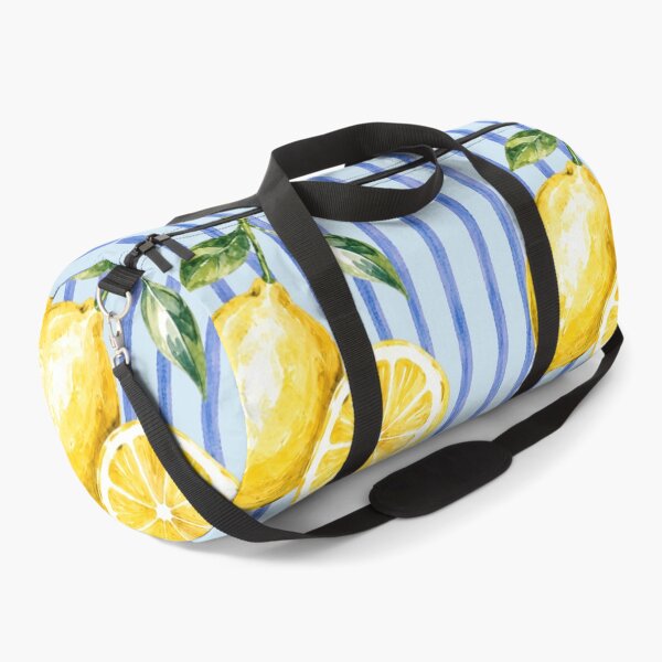 Item preview, Watercolor Lemon Blue Striped Summer Design designed and sold by Retro Moon Studio.