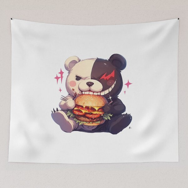 Item preview, Monokuma Danganronpa Chibi Kawaii Burger Grin designed and sold by earlobejerk.