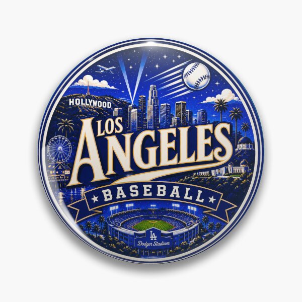 Item preview, Los Angeles Baseball Retro Serif Emblem designed and sold by TKOprintdesigns.