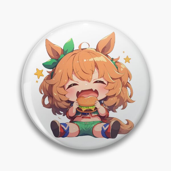 Artikelvorschau, Taiki Shuttle Uma Musume Pretty Derby Chibi Kawaii Burger Fröhliches Anime-Mädchen Freude entworfen und verkauft von earlobejerk.