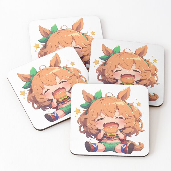 Artikelvorschau, Taiki Shuttle Uma Musume Pretty Derby Chibi Kawaii Burger Fröhliches Anime-Mädchen Freude entworfen und verkauft von earlobejerk.