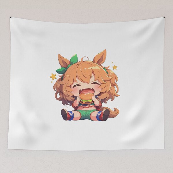 Item preview, Taiki Shuttle Uma Musume Pretty Derby Chibi Kawaii Burger Cheerful Anime Girl Joy designed and sold by earlobejerk.