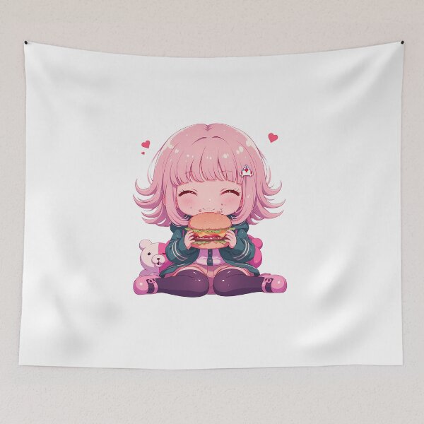 Item preview, Chiaki Nanami Danganronpa Chibi Burger Kawaii Gamer Mood designed and sold by earlobejerk.