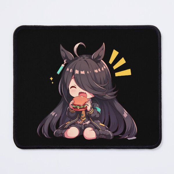 Item preview, Manhattan Cafe Uma Musume Pretty Derby Chibi Kawaii Burger Calm Anime Girl Snack designed and sold by earlobejerk.