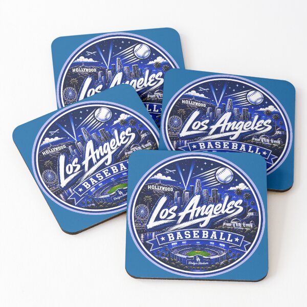 Item preview, Los Angeles Baseball Brush Script Badge designed and sold by TKOprintdesigns.