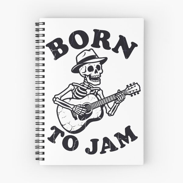Item preview, Skeleton Wearing Fedora Hat Playing Acoustic Guitar Born To Jam designed and sold by MisteryDesigner.