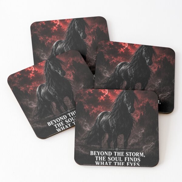 Item preview, Black Horse Under Red Moon Art designed and sold by MysticVargas.