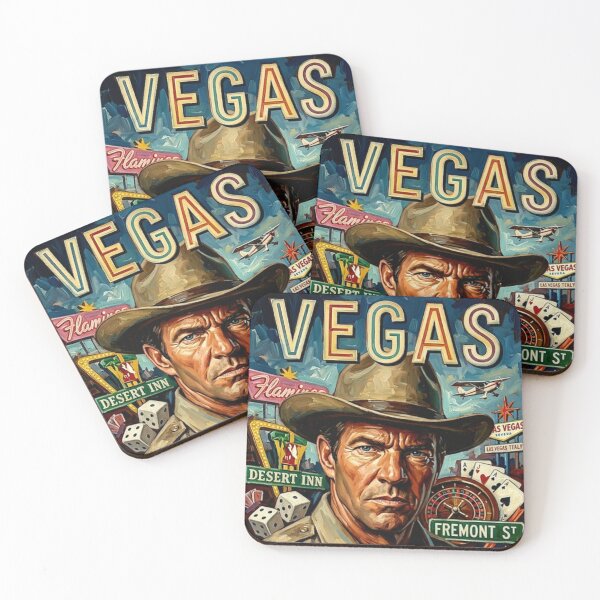 Item preview, Vegas Retro Crime Drama Cowboy Sheriff TV Series Art Poster designed and sold by Art's Diner.