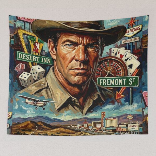 Item preview, Vegas Retro Crime Drama Cowboy Sheriff TV Series Art Poster designed and sold by Art's Diner.