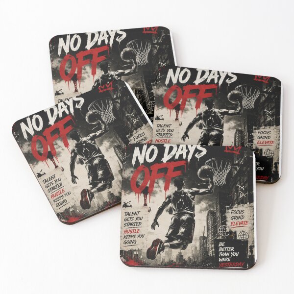 Item preview, No Days Off Basketball Hustle Poster designed and sold by TrendGage.