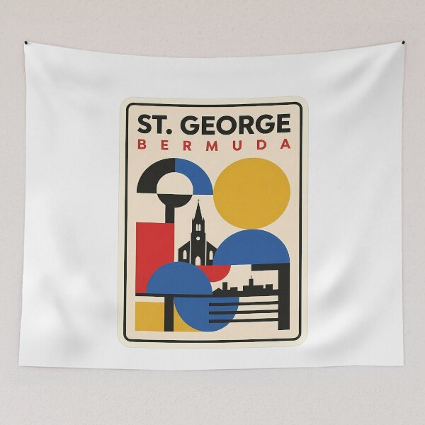 Item preview, St George Bermuda Geometric Abstract Travel Scene designed and sold by k3rstman1.