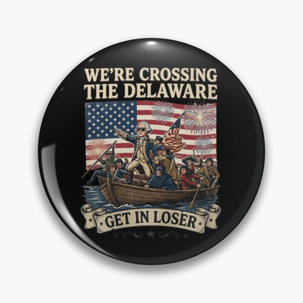 Artikelvorschau, Steigt ein, ihr Verlierer, wir überqueren den Delaware! Vintage-Feier zum 4. Juli entworfen und verkauft von Dabbing Turtle Designs.