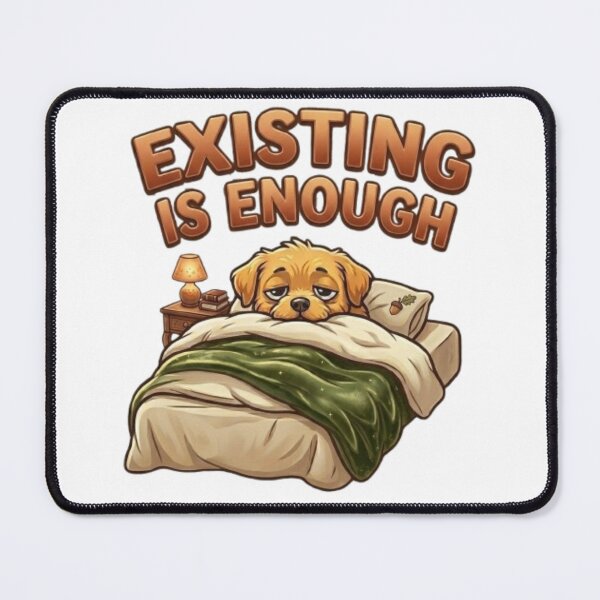 Item preview, Existing Is Enough Cute Sleepy Golden Retriever Dog Meme designed and sold by Northern Glow Art.