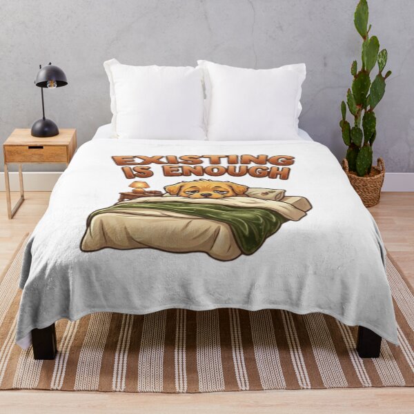 Item preview, Existing Is Enough Cute Sleepy Golden Retriever Dog Meme designed and sold by Northern Glow Art.