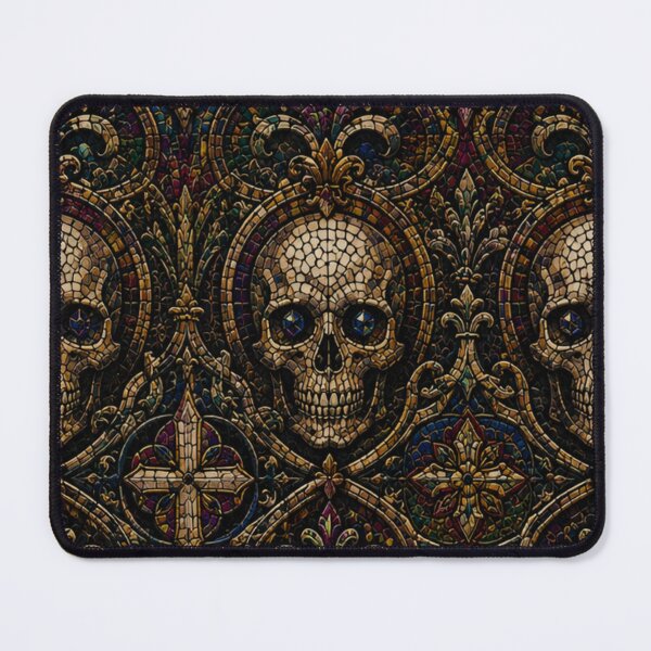 Item preview, Gothic Skull Mosaic Pattern - Dark Academia Halloween Decor designed and sold by cabuks.