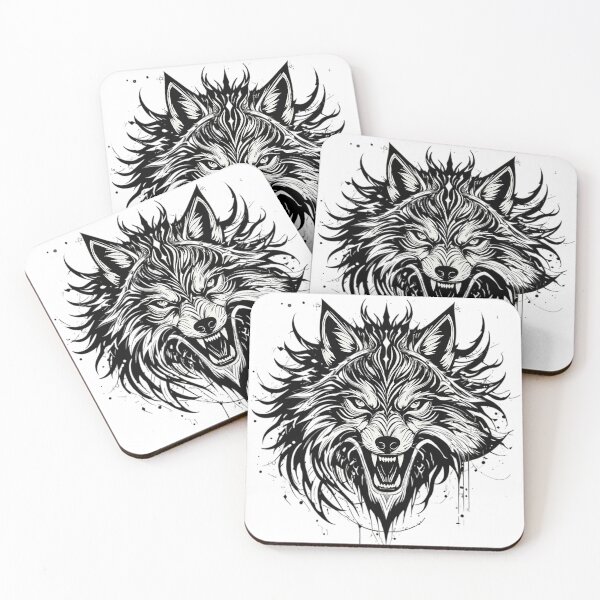 Item preview, Tribal Wolf Spirit – Fierce Abstract Wolf Line Art | Boho Animal Totem Design designed and sold by PixPixari.