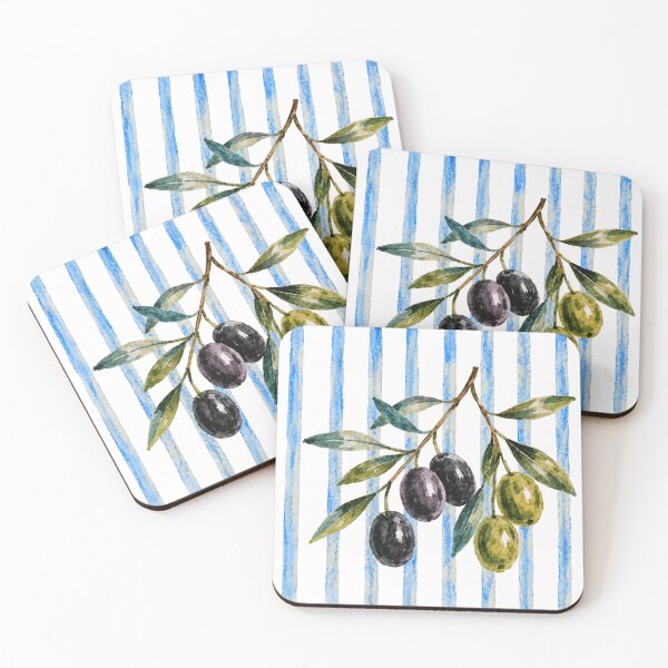 Item preview, Watercolor Olive Branch Mediterranean Food Design designed and sold by Retro Moon Studio.