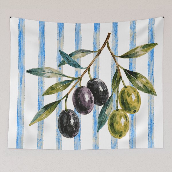 Item preview, Watercolor Olive Branch Mediterranean Food Design designed and sold by Retro Moon Studio.