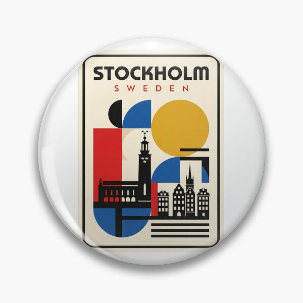 Item preview, Abstract Bauhaus Stockholm Sweden City Skyline designed and sold by k3rstman1.