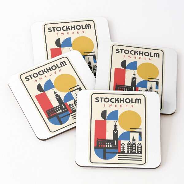 Item preview, Abstract Bauhaus Stockholm Sweden City Skyline designed and sold by k3rstman1.