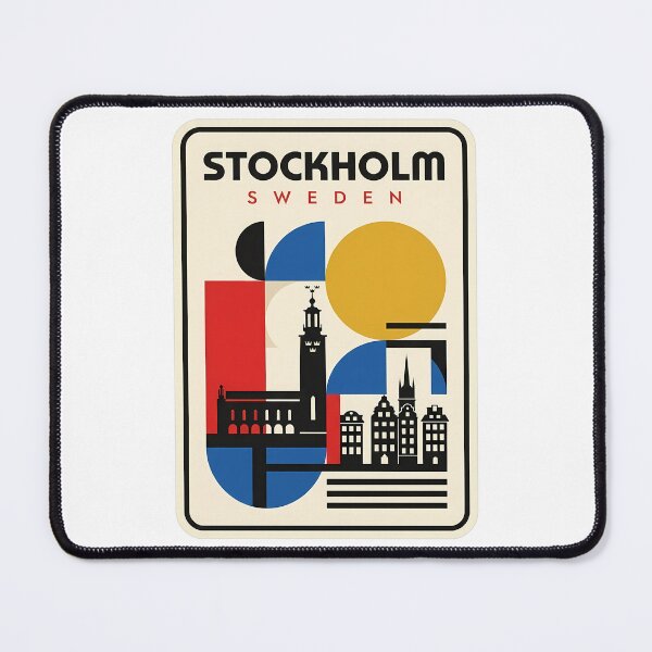 Item preview, Abstract Bauhaus Stockholm Sweden City Skyline designed and sold by k3rstman1.
