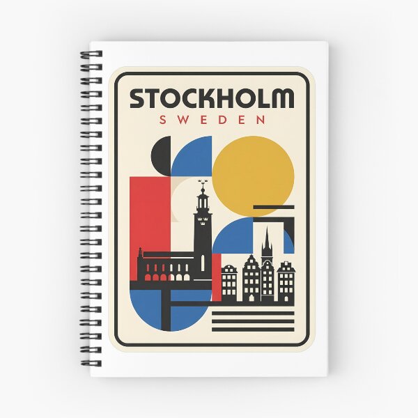 Item preview, Abstract Bauhaus Stockholm Sweden City Skyline designed and sold by k3rstman1.