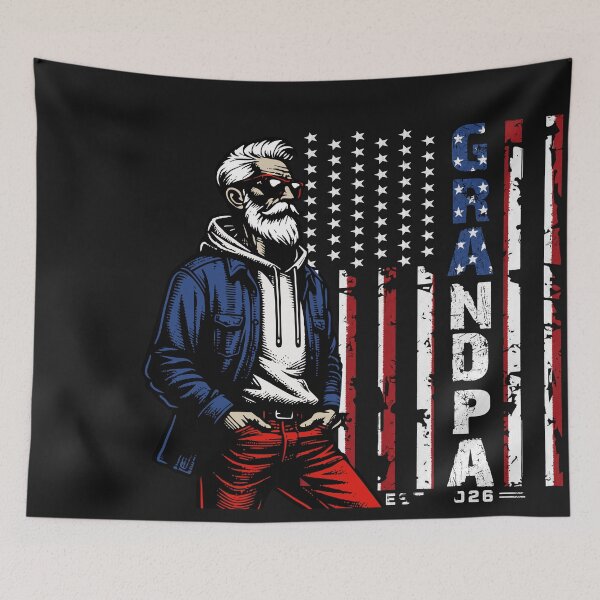 Item preview, Stylish Bearded Grandpa Patriotic Graphic designed and sold by Tsugraf Designs.