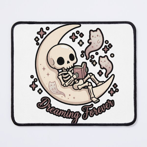 Item preview, Skeleton Reading Book on Crescent Moon Dreaming Forever designed and sold by MisteryDesigner.