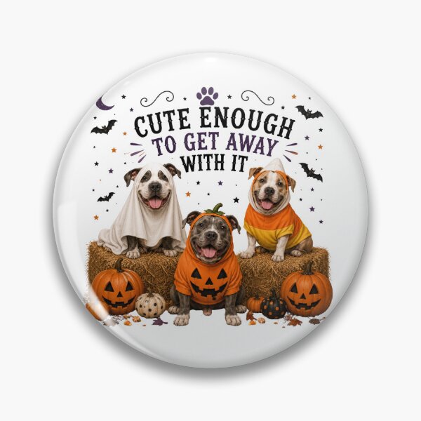 Item preview, Funny Halloween Pit Bull Trio designed and sold by HippyRikky.