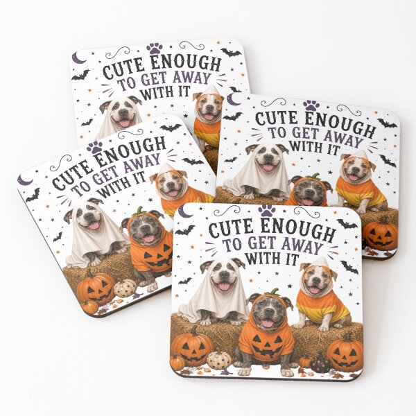 Item preview, Funny Halloween Pit Bull Trio designed and sold by HippyRikky.