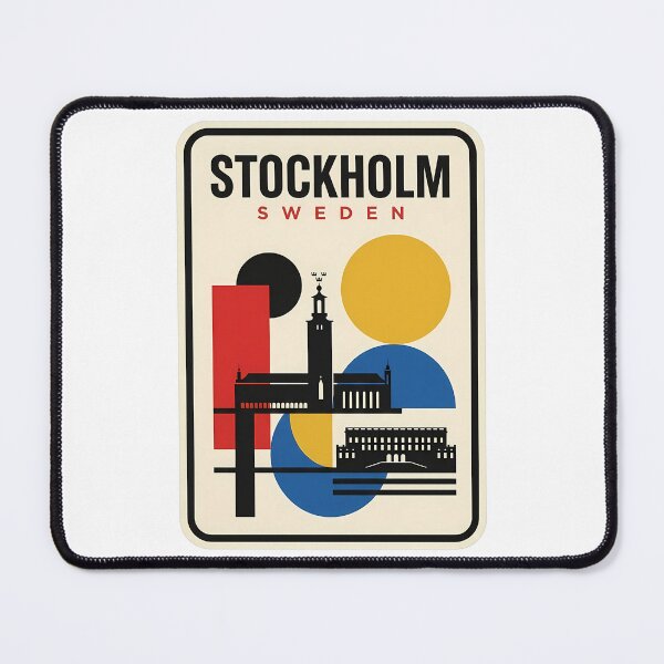 Item preview, Stockholm Sweden Minimalist Geometric Cityscape Bauhaus Style designed and sold by k3rstman1.