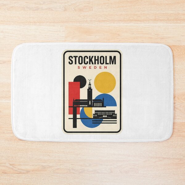 Item preview, Stockholm Sweden Minimalist Geometric Cityscape Bauhaus Style designed and sold by k3rstman1.