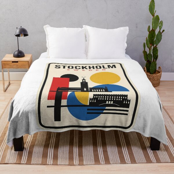 Item preview, Stockholm Sweden Minimalist Geometric Cityscape Bauhaus Style designed and sold by k3rstman1.