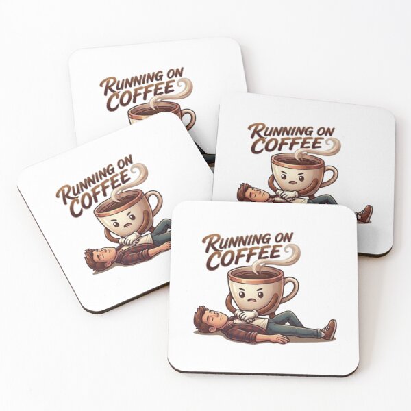 Item preview, Running on Coffee CPR Cute Caffeine Addiction Graphic designed and sold by Northern Glow Art.