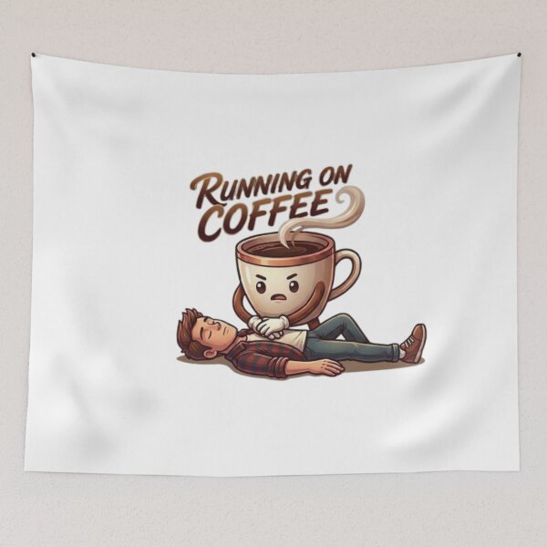 Item preview, Running on Coffee CPR Cute Caffeine Addiction Graphic designed and sold by Northern Glow Art.