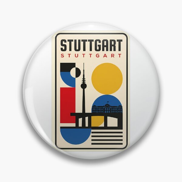 Artikelvorschau, Stuttgart, Deutschland, Retro-Bauhaus-Geometrie-Stadtbild entworfen und verkauft von k3rstman1.