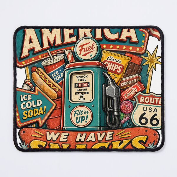 Item preview, Welcome To America We Have Snacks At The Gas Station Funny Road Trip Humor USA Gift designed and sold by ChaosThreadsCo.